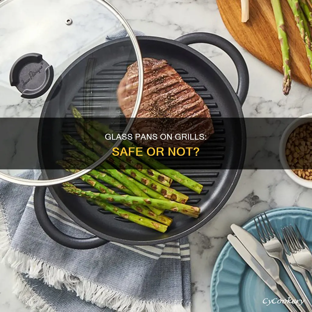 can I put a glass pan on grill
