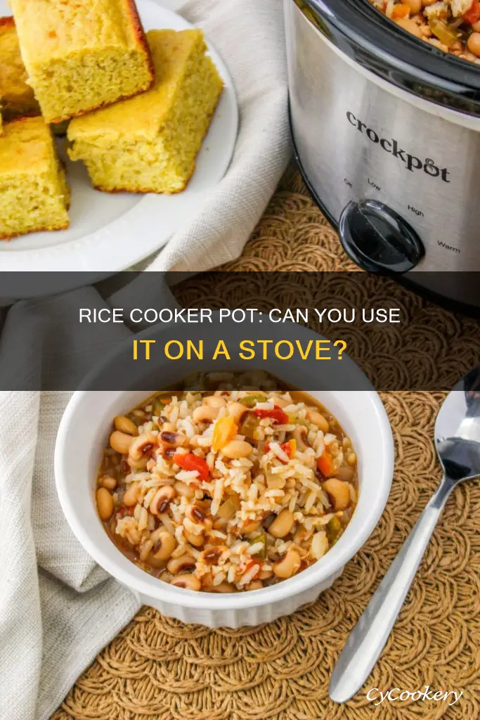 can I put a rice cooker pot on the stove
