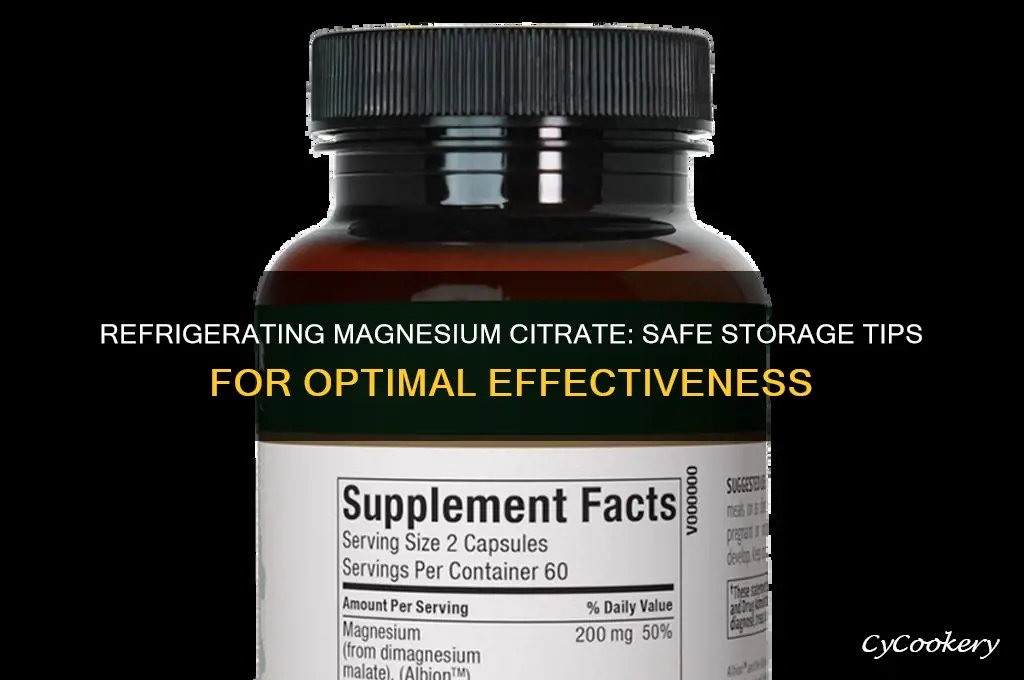 can i put magnesium citrate in the refrigerator