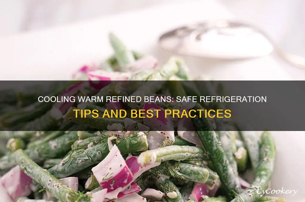 can i put warm refined beans in the refrigerator