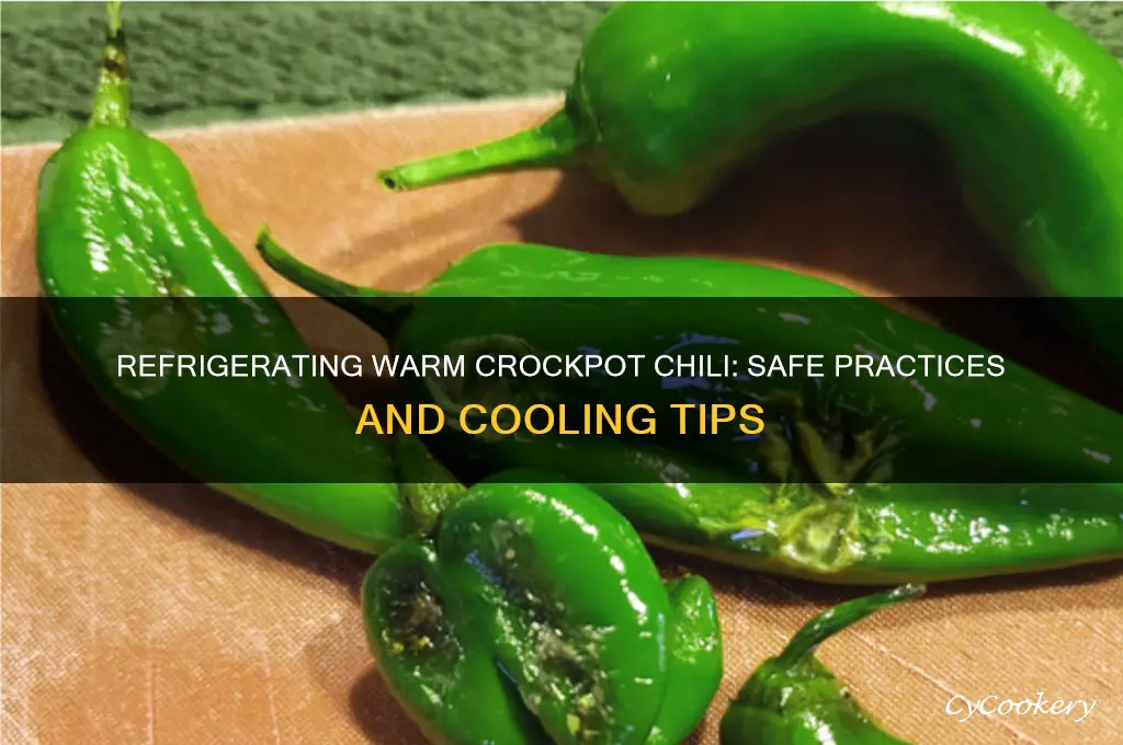 can i refrigerate a warm crockpot insert of chili