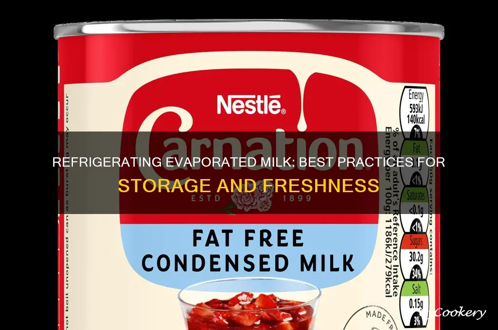 can i refrigerate evaporated milk