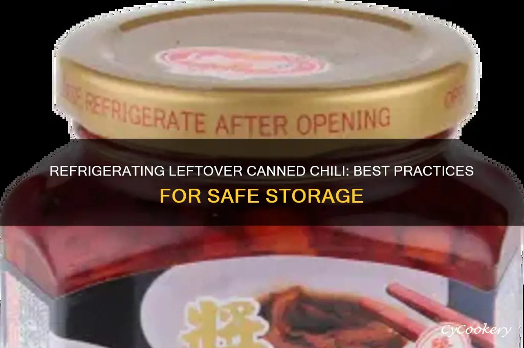 can i refrigerate leftover canned chili