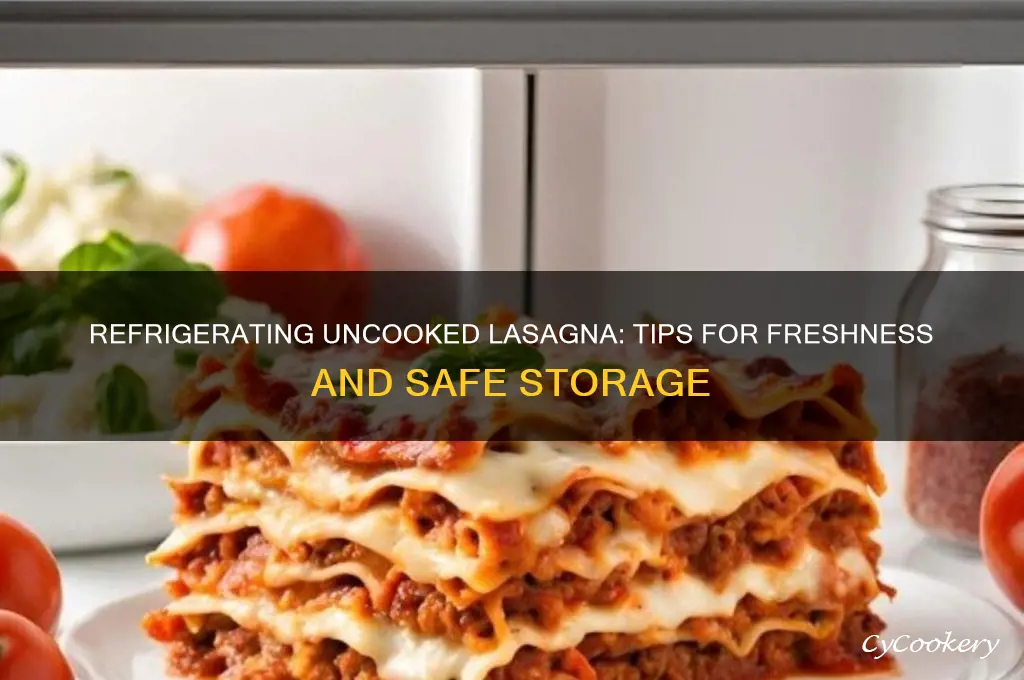 can i refrigerate uncooked lasagna