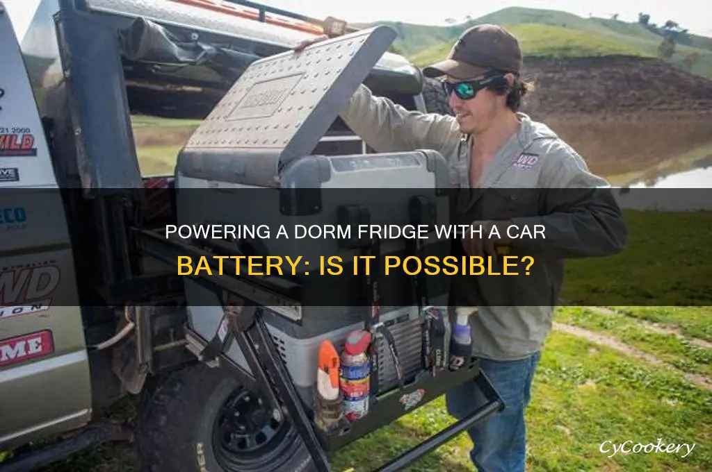 can i run a dorm refrigerator off a car battery