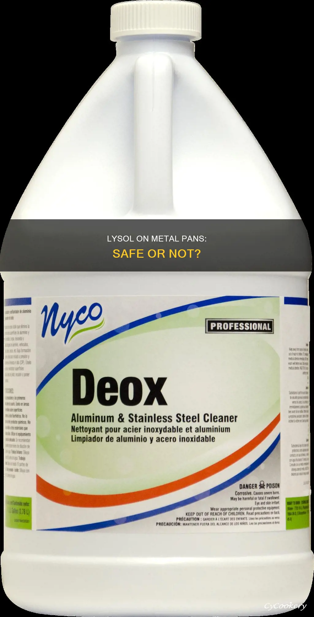 can I spray lysol on a metal pan