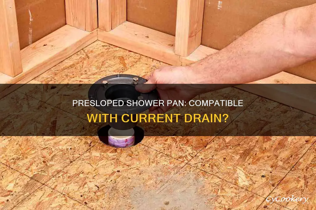 can I use a presloped shower pan with current drain