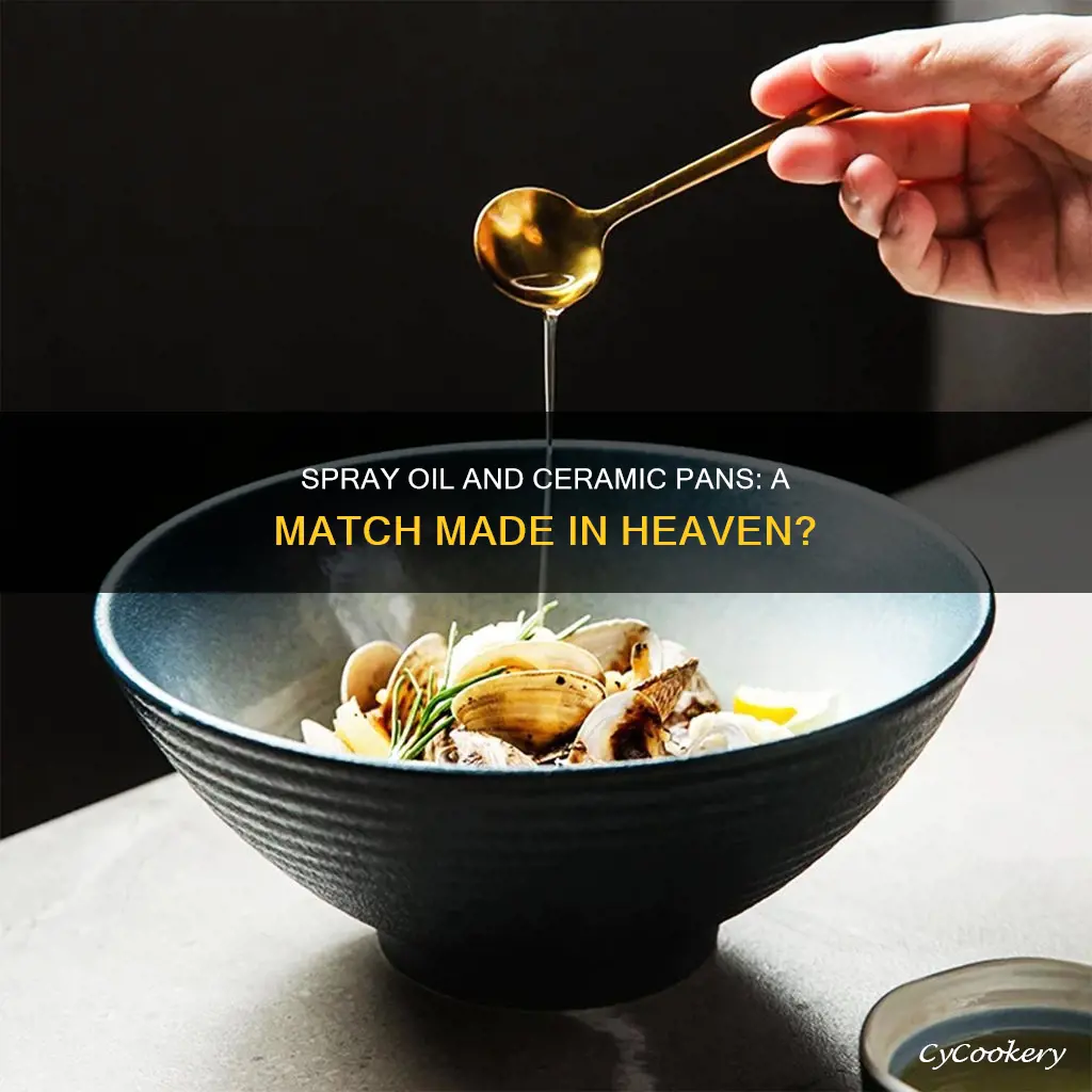can I use spray oil on a ceramic pan