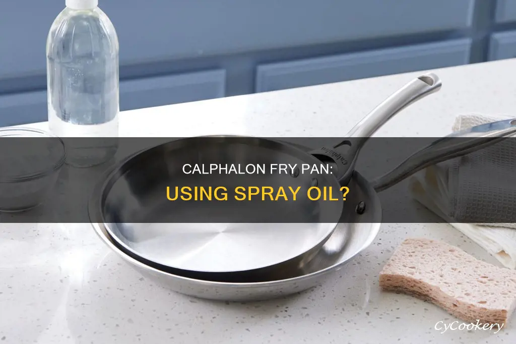 can I use spray oil on calaphon fry pan