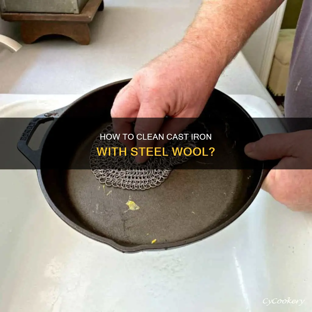 can I use steel wool on cast iron pan