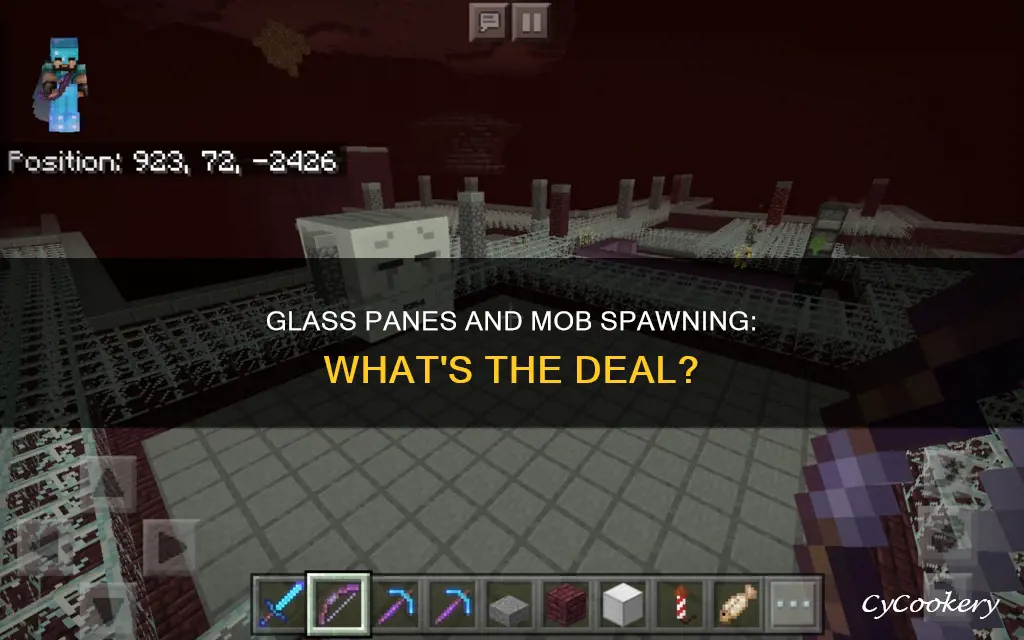can mobs spawn on glass panes