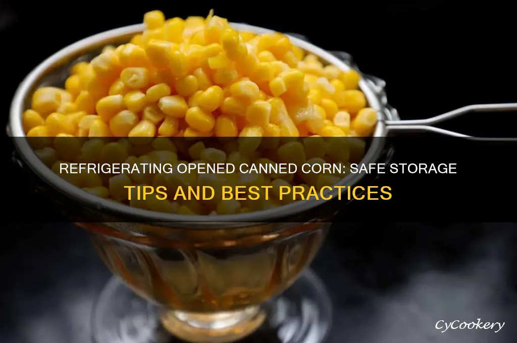 can open can of corn be stored in refrigerator