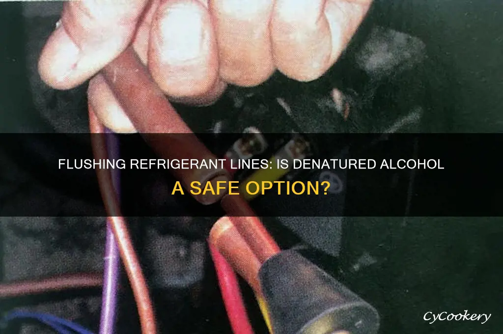 can refrigerant lines be flushed with denatured achohol