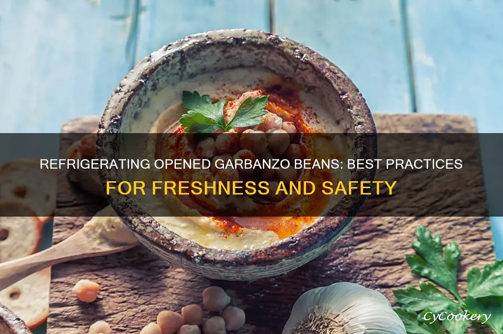 can refrigerate opened can of garbanzo beans