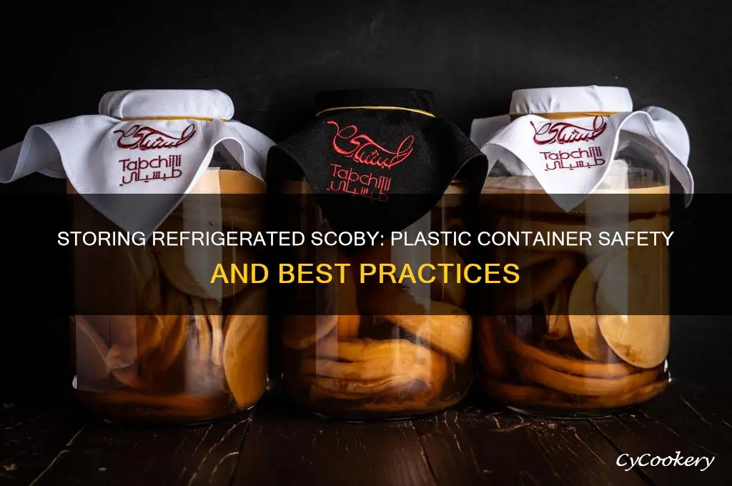 can refrigerated scoby be put in a plastic container