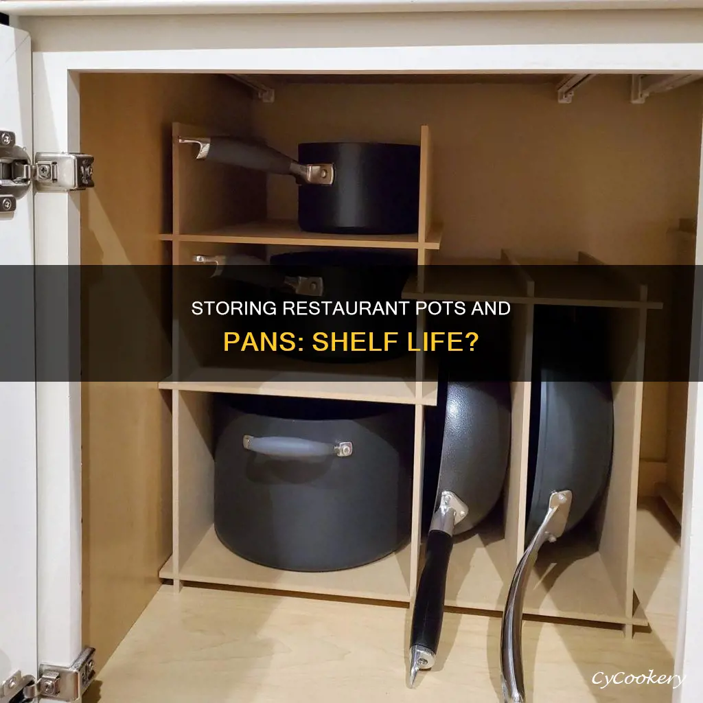 can restaurant pots and pans be stored on shelves