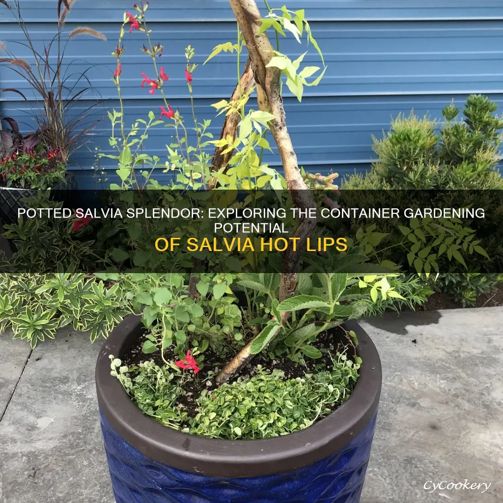 can salvia hot lips be grown in pots