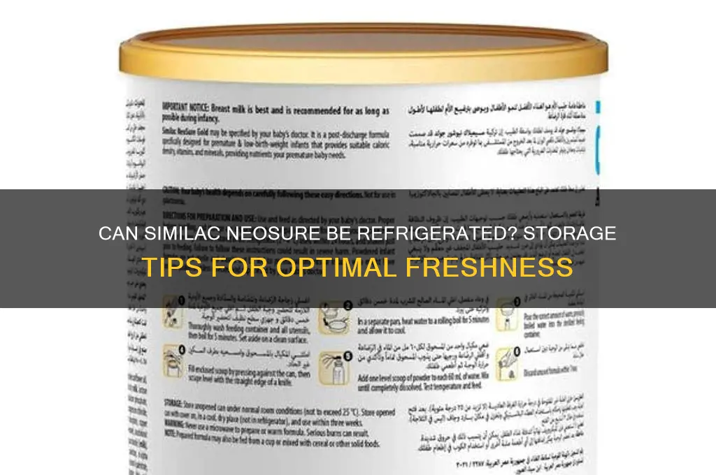 can similac neosure be refrigerated