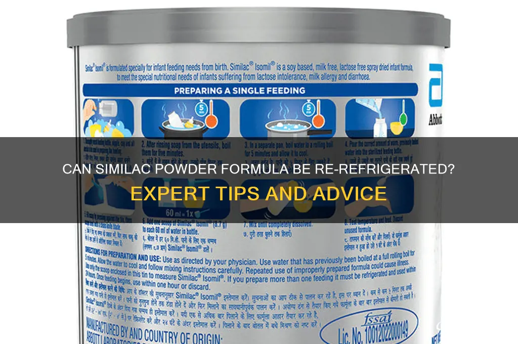 can similac powder formula be re-refrigerator