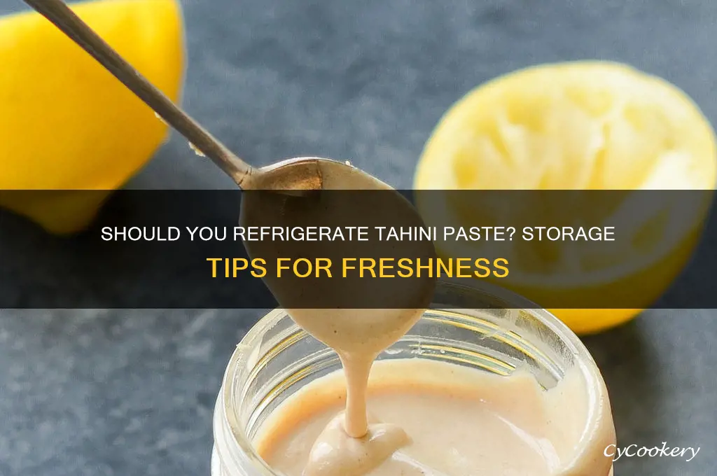 can tahini paste be refrigerated