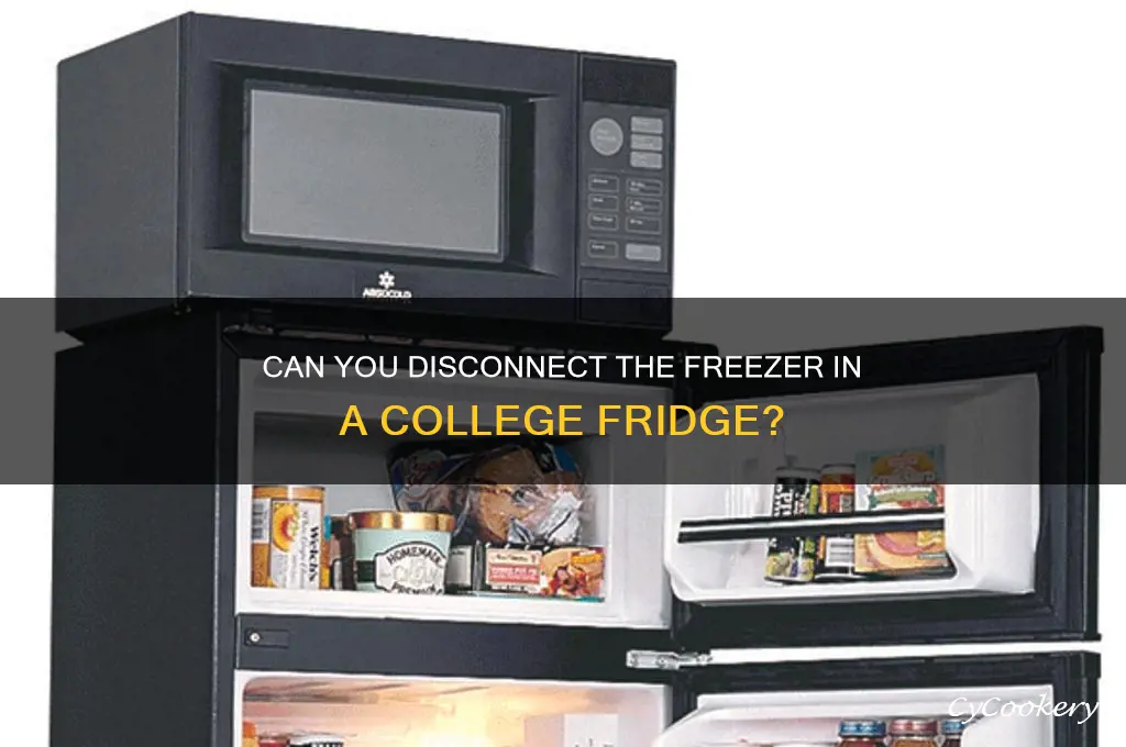can the freezer part of a college refrigerator be disconnected