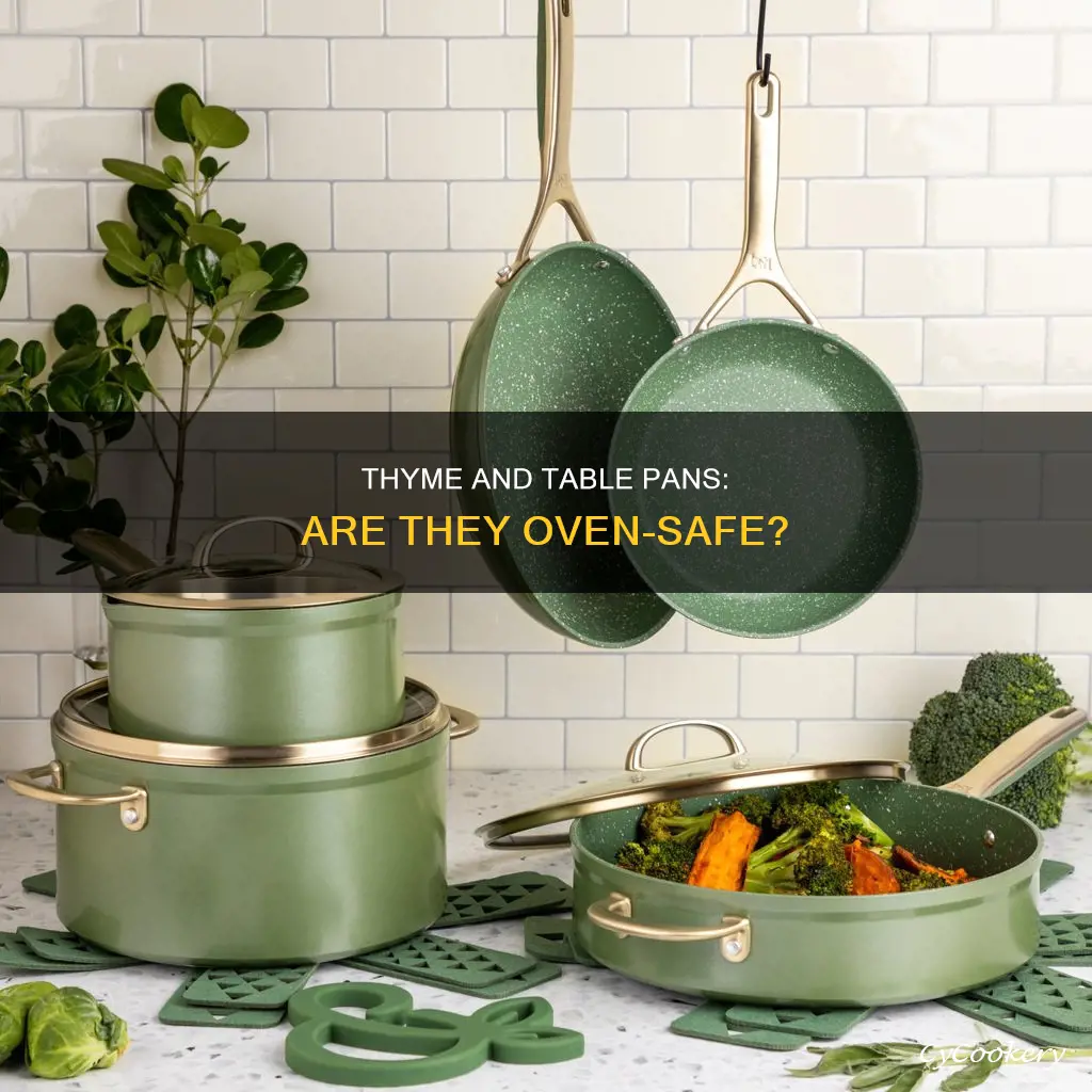 can thyme and table pans go in the oven