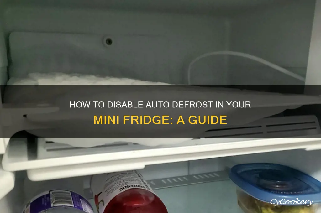 can to turn off auto defrost in a mini refrigerator