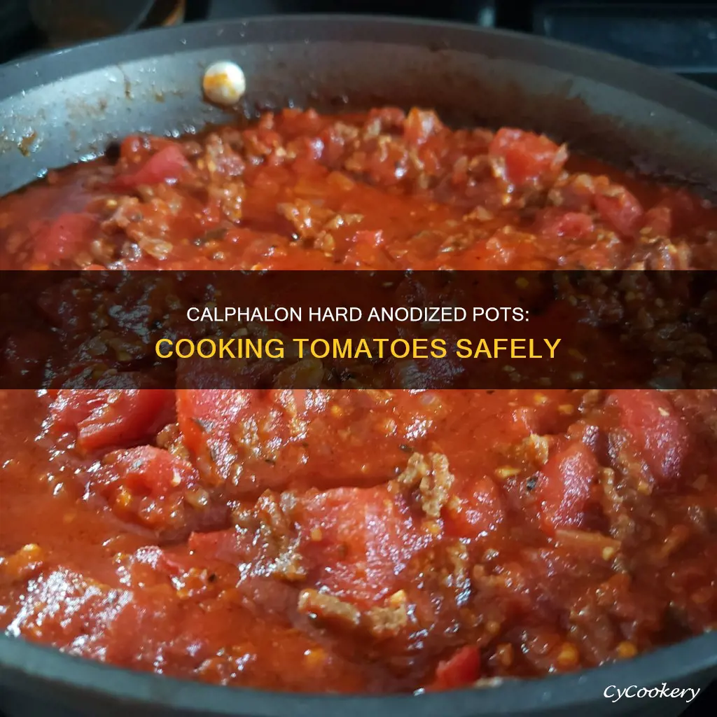 can tomatoes be cooked in a calphalon hard anodized pot