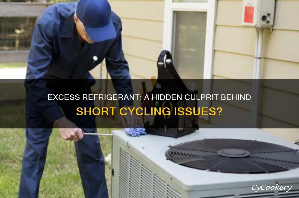can too much refrigerant cause short cycling