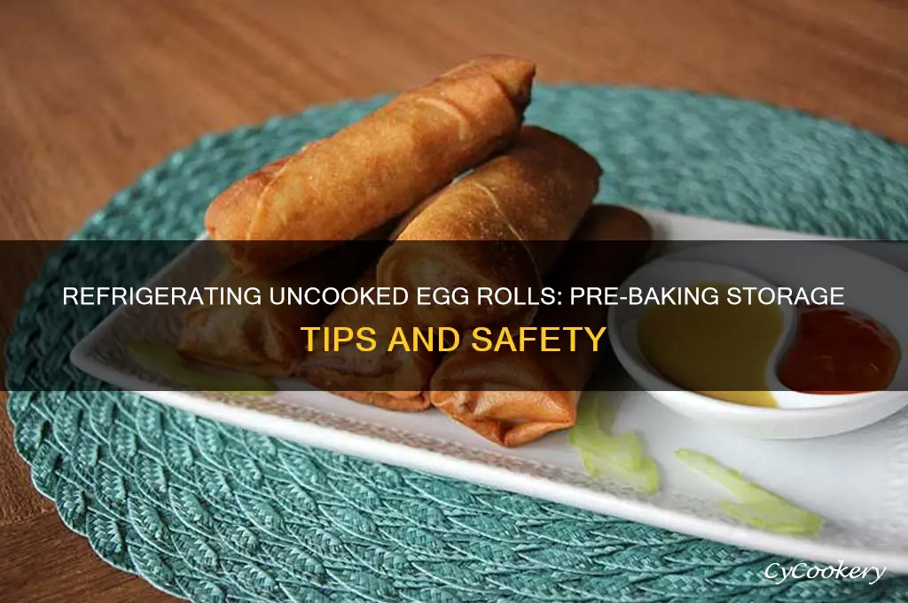 can uncooked egg rolls be refrigerated before baking