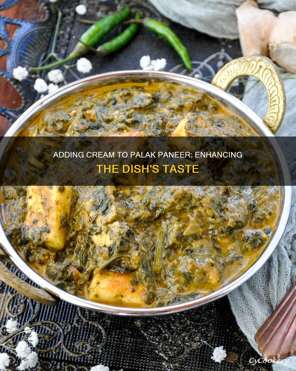can we add cream in palak paneer