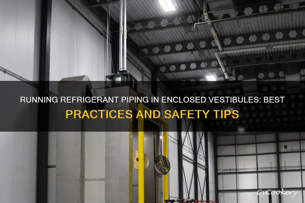 can we run refrigerant piping in an enclosed vestibule