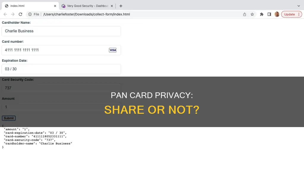 can we share pan card number with anyone