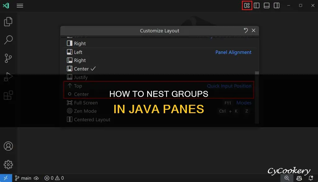 can you adda group inside a pane java