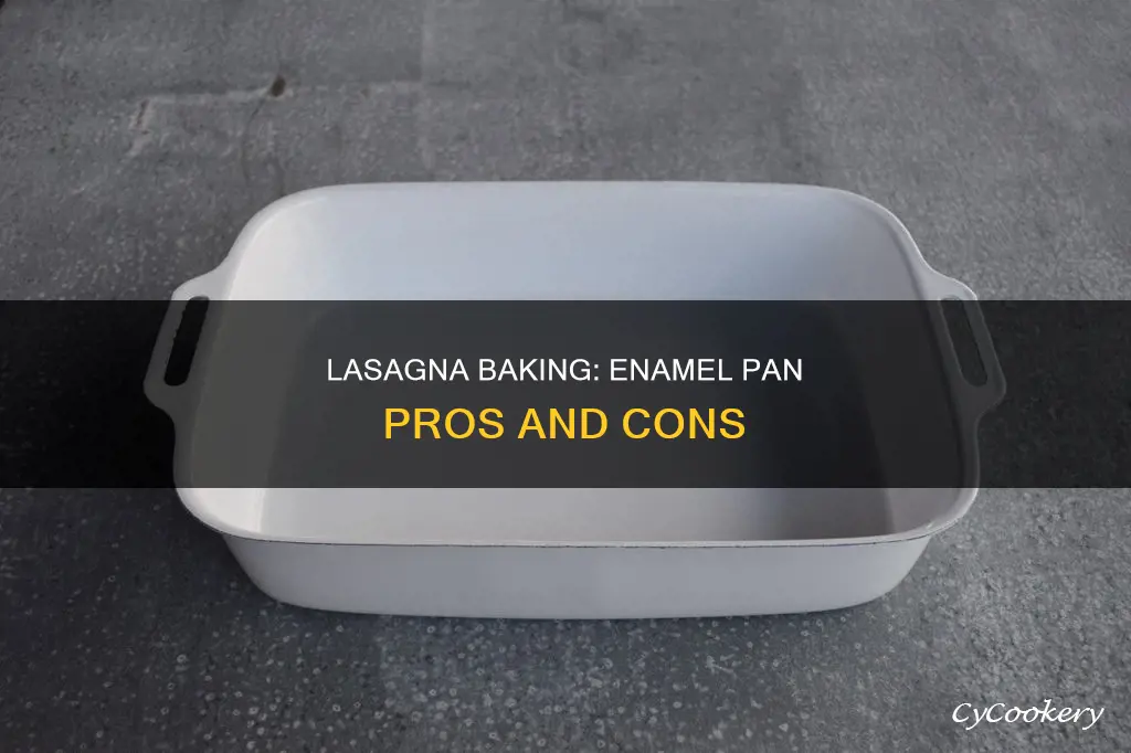 can you bake lasagna in a white enamal pan