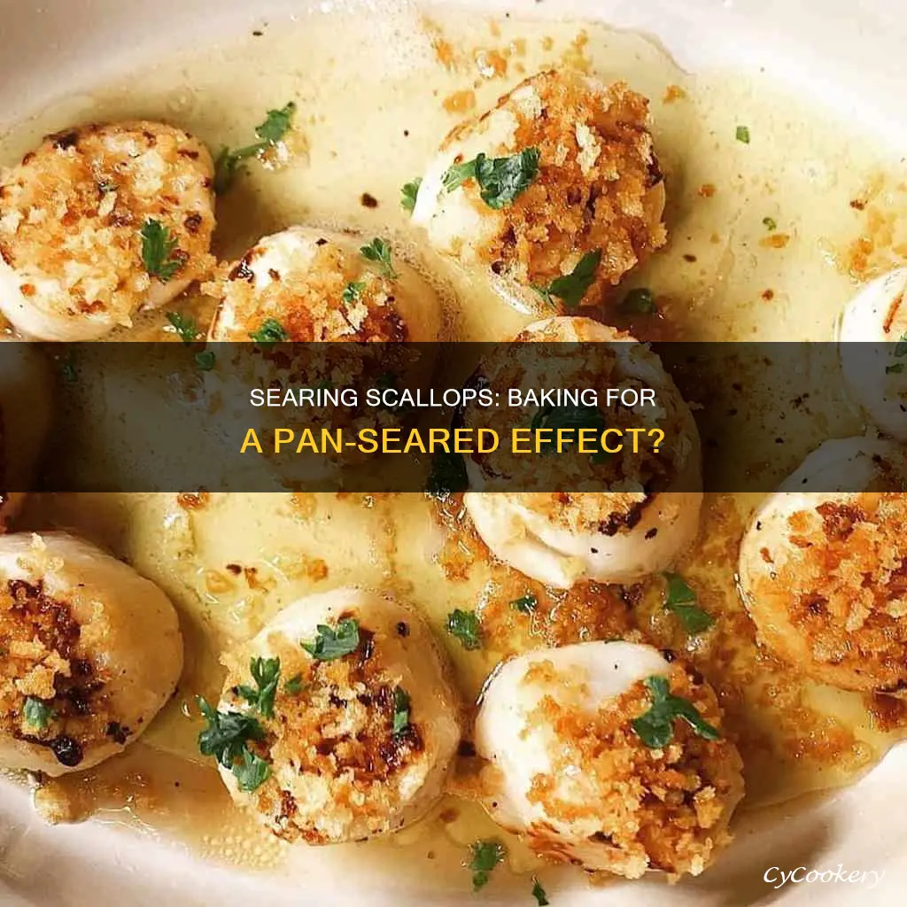 can you bake scallopes and get a seared pan effect