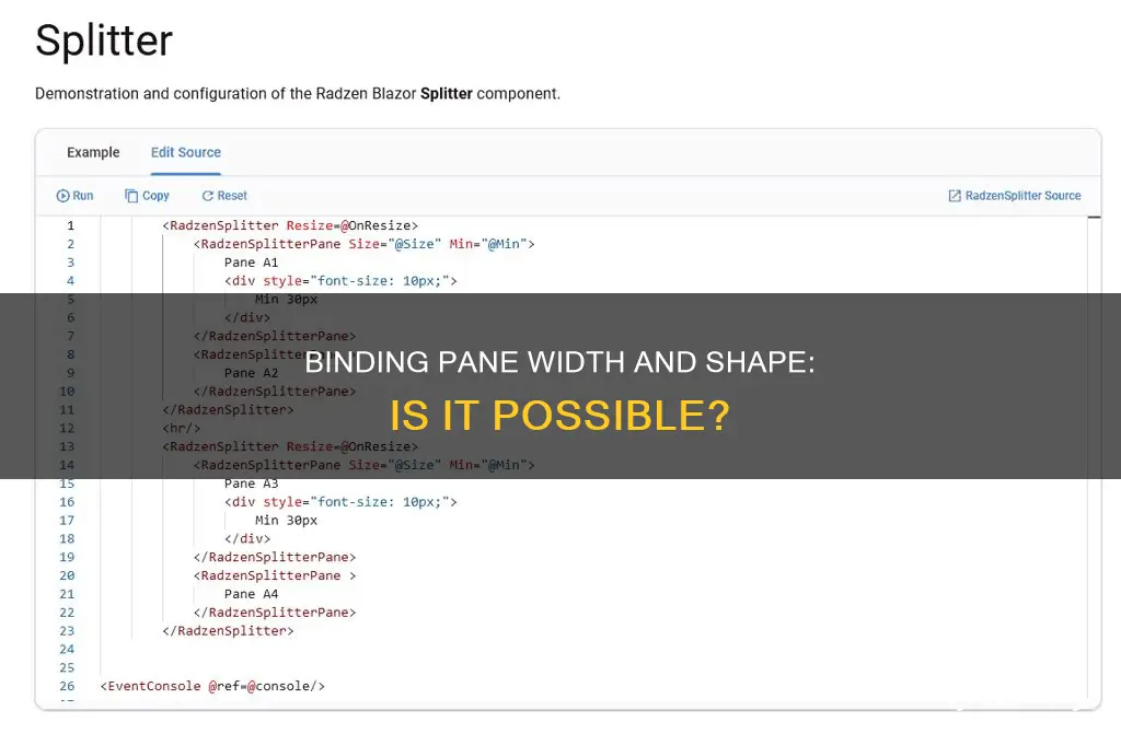 can you bind the pane width property with shape