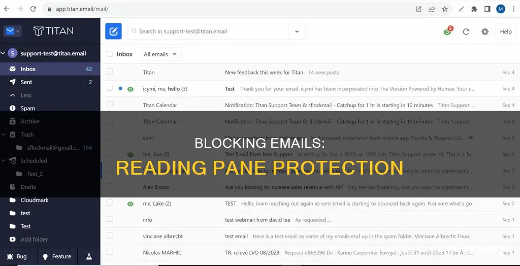 can you block emails in reading pane