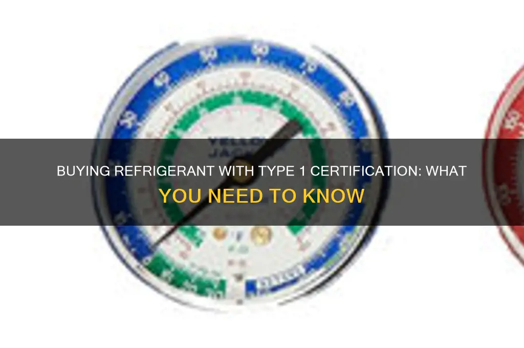 can you buy refrigerant with type 1 certification