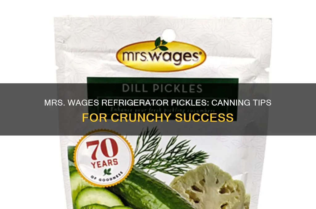 can you can mrs wages refrigerator pickles
