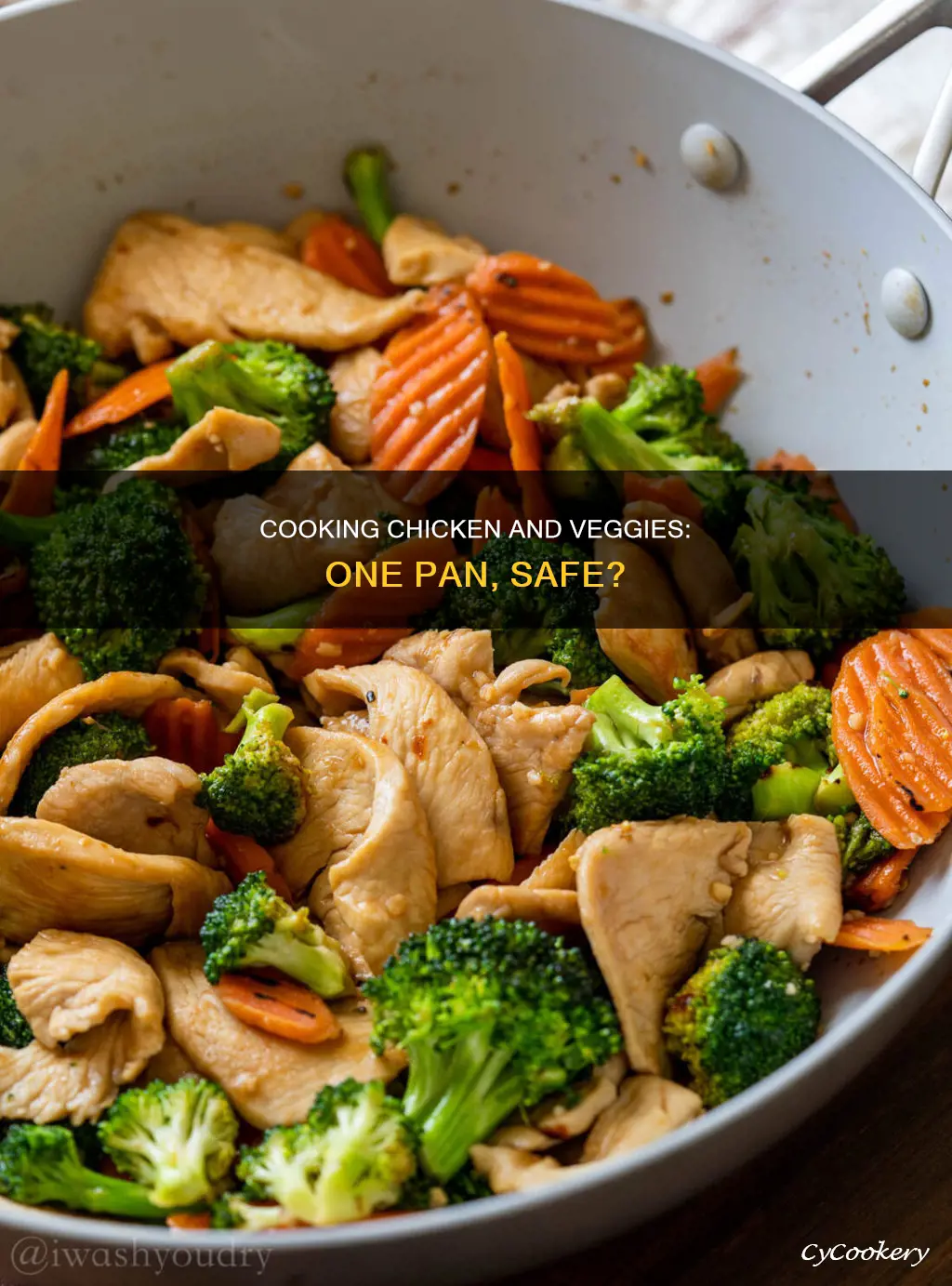 can you cook raw chicken in same pan as vegetables