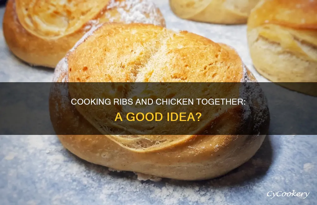 can you cook ribs and chicken together in same pan