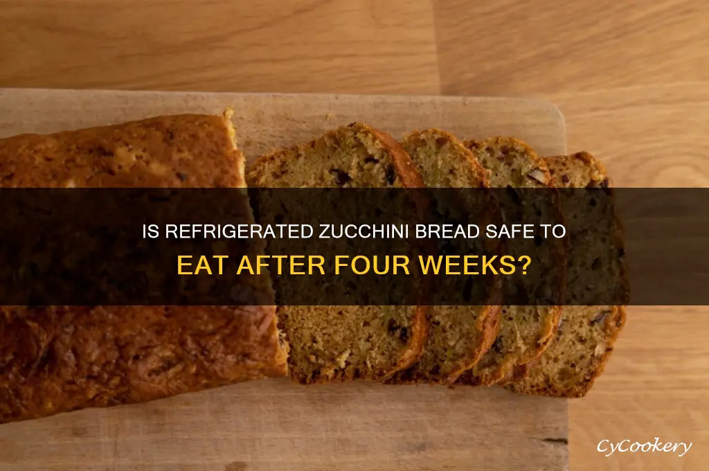 can you eat refrigerated zuchinni bread after four weeks