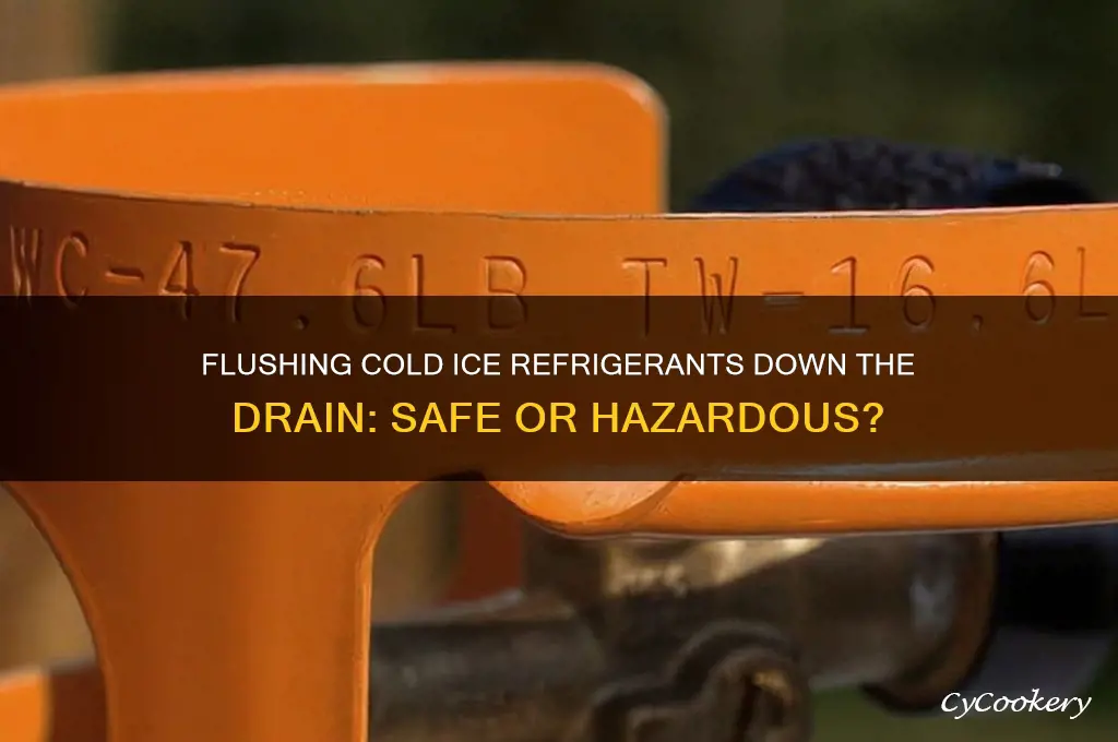 can you flush cold ice refrigerants down the drain