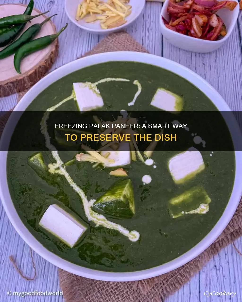 can you freeze palak paneer