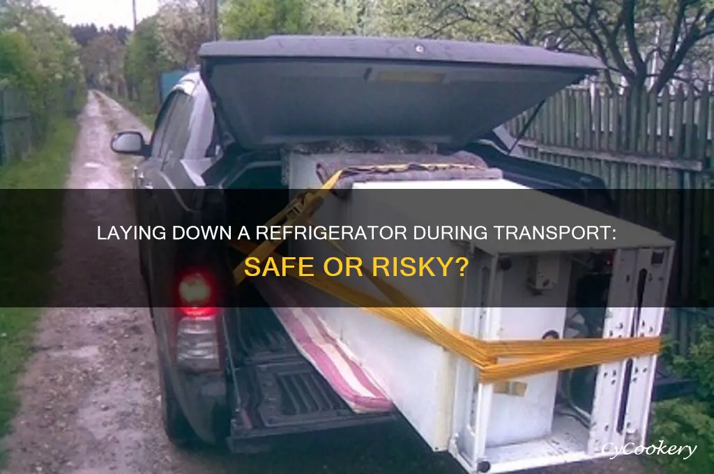can you lay a refrigerator down while trap bulb transporting