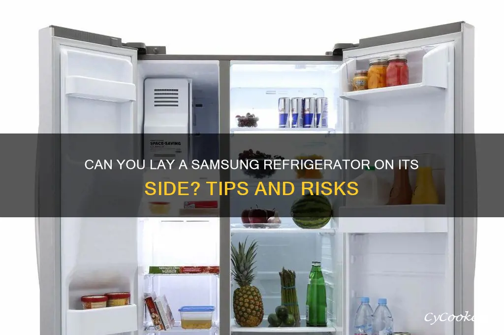can you lay a refrigerator on its side samsung