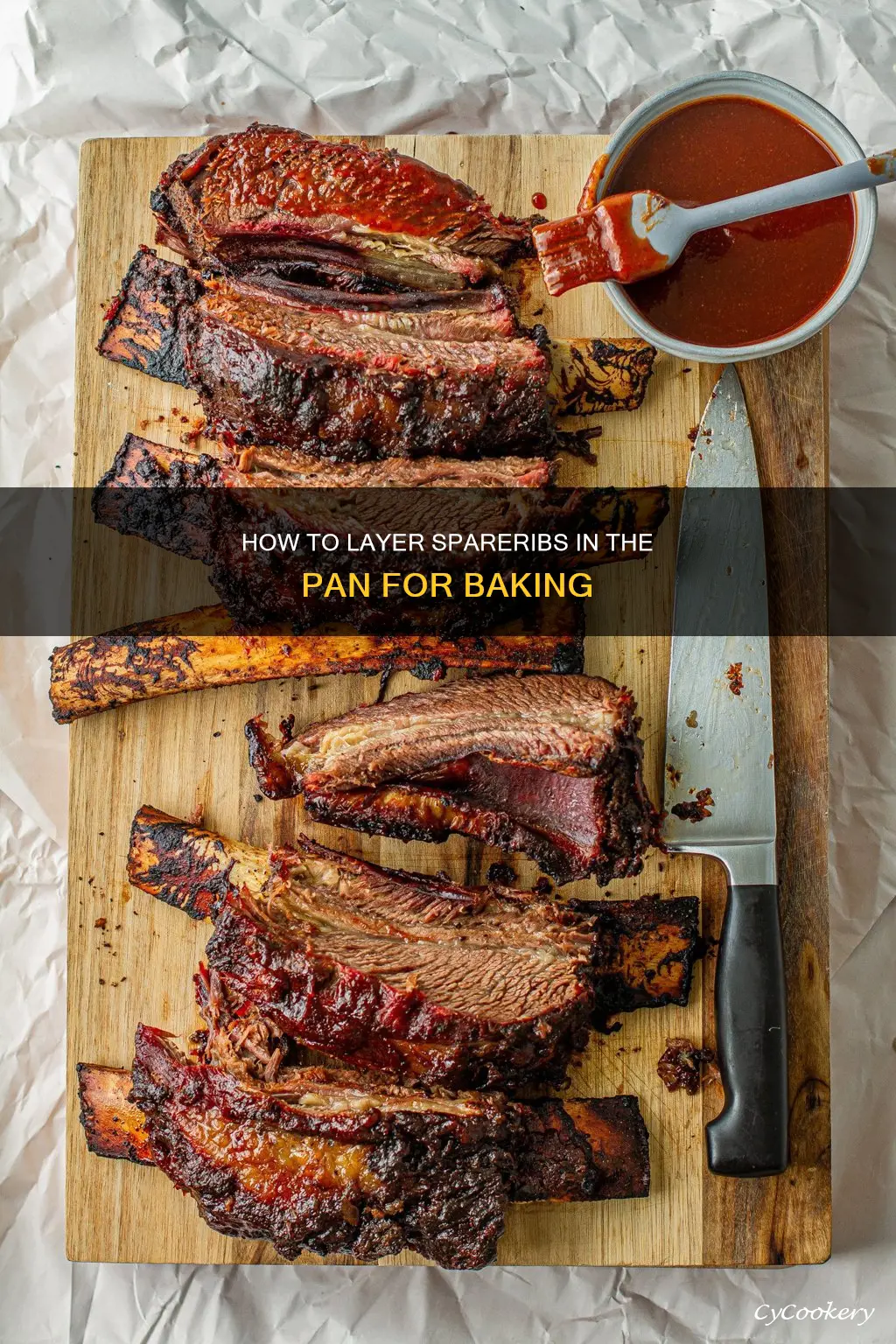 can you layer spareribs in the pan when baking