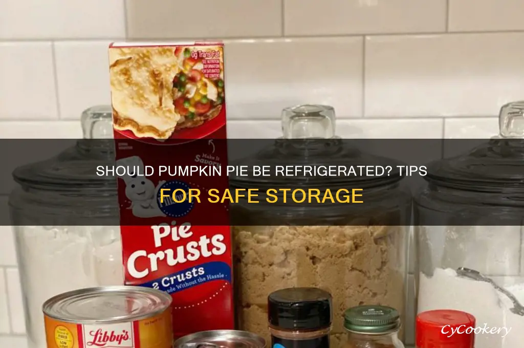 can you leave a pumpkin pie out of the refrigerator