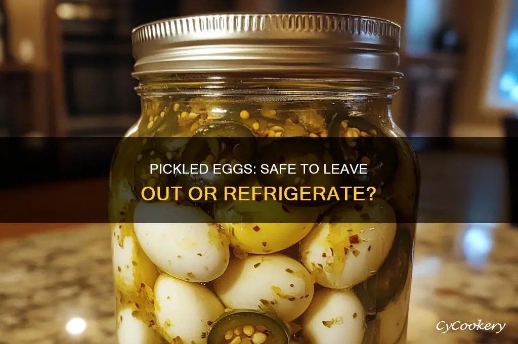can you leave pickled eggs out of the refrigerator